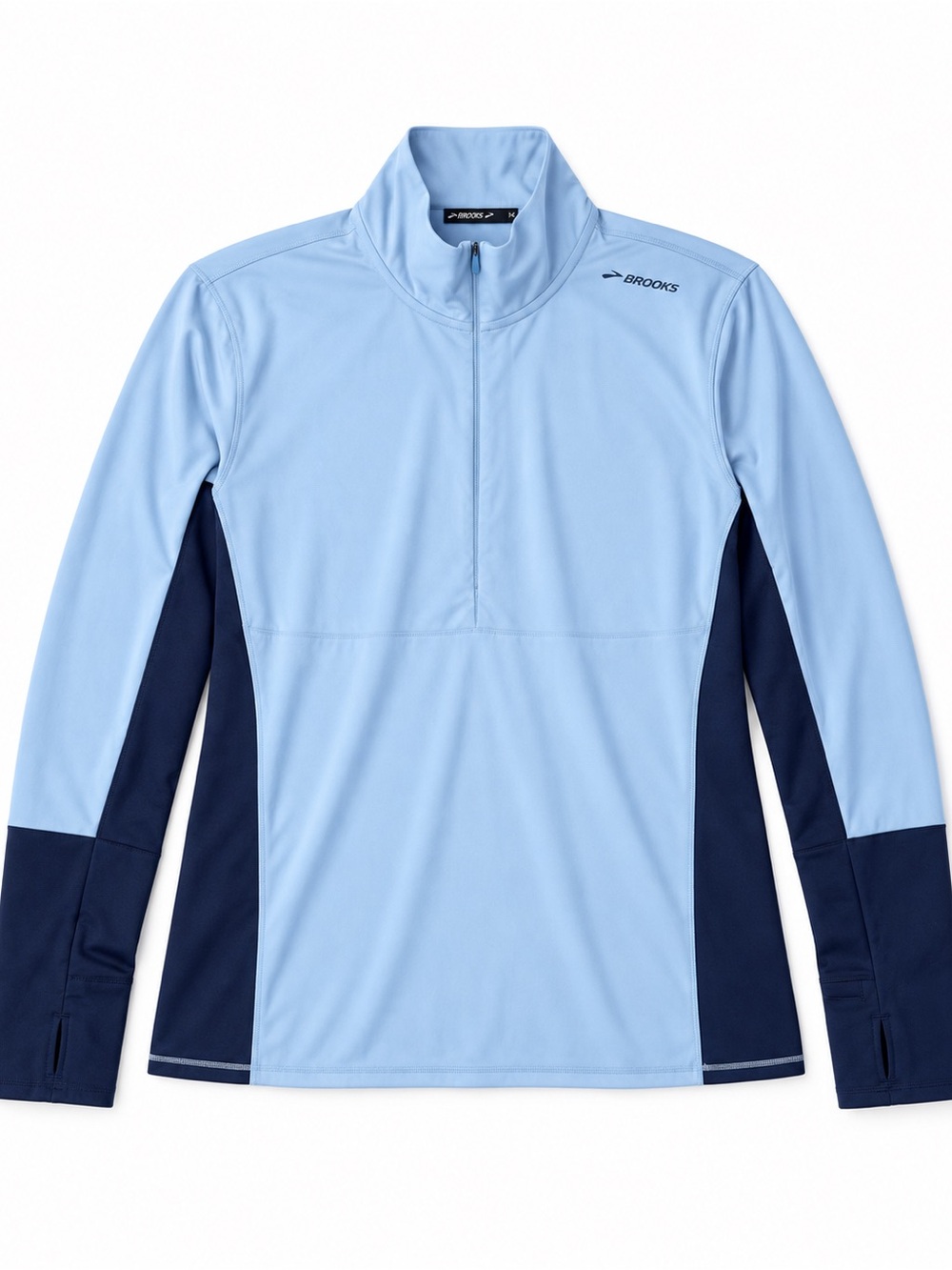 Brooks Run Happy Men Blue Technical Half Zip Sweater XL Activewear Running Gym